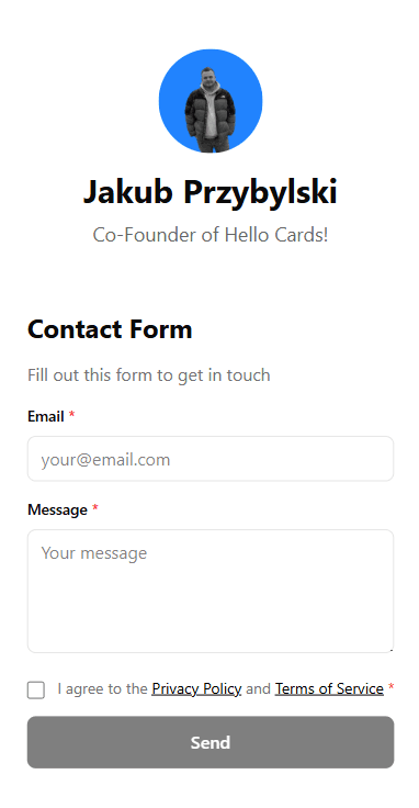HelloCards Mobile Profile